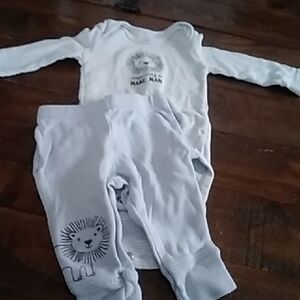 Carter's White Lion Print Kids Matching Set